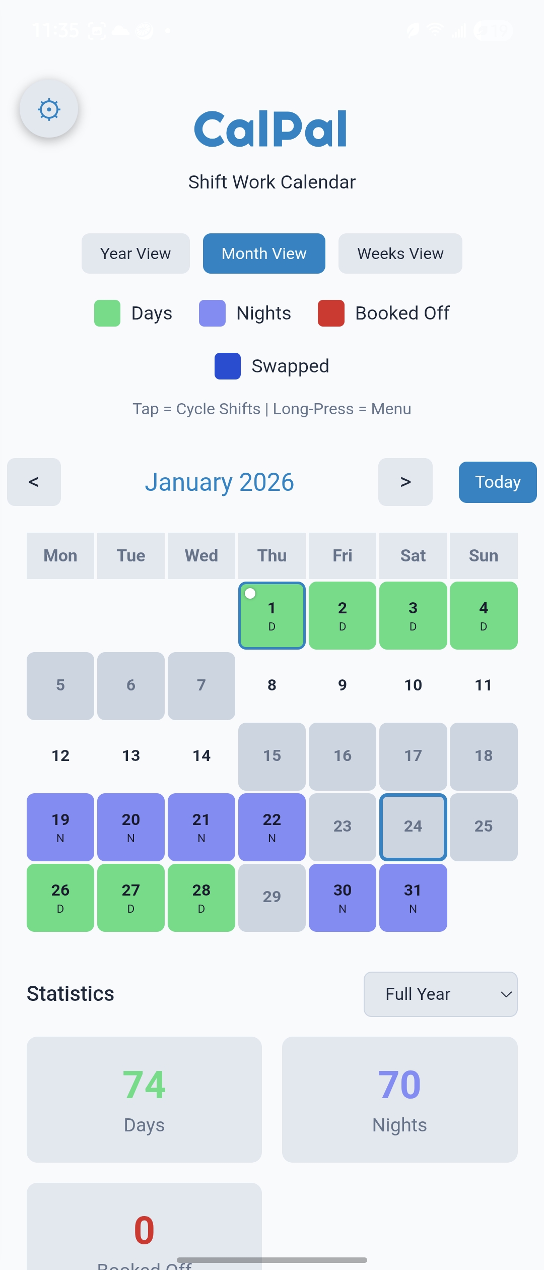 Month View - Daylight